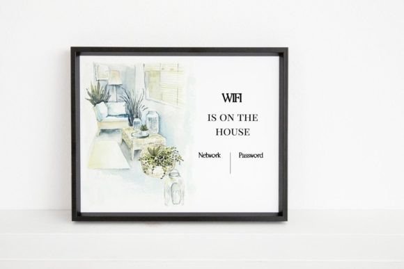 A Stylish WIFI Password Sign Template for Your Space