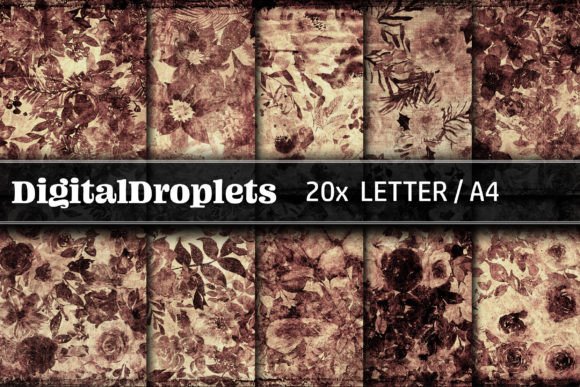 Burnt Flowers Vol. 1: Vintage Textured Design Assets