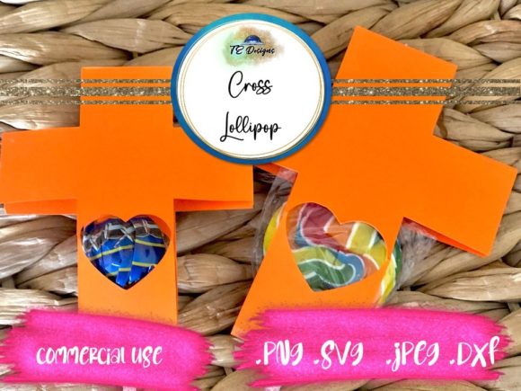 Christian Easter Cross Lollipop Holder: A Festive Design Asset