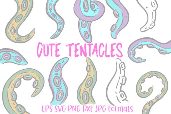 Cute Octopus Sucker Tentacle Sticker SVG: A Playful Design Asset