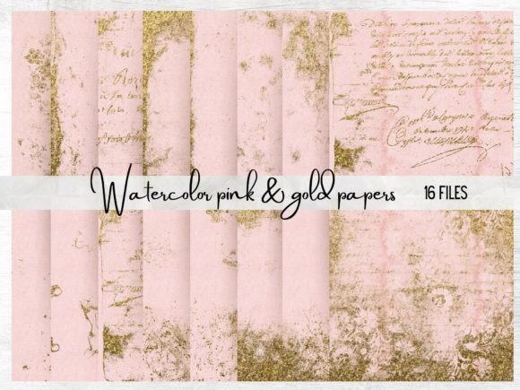 Elevate Your Projects with Watercolor Pink and Gold Papers