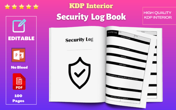 Essential Security Log Book KDP Interior for Incident Tracking
