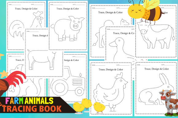 Farm Animals Trace and Color: A Creative Toolkit for Early Learners