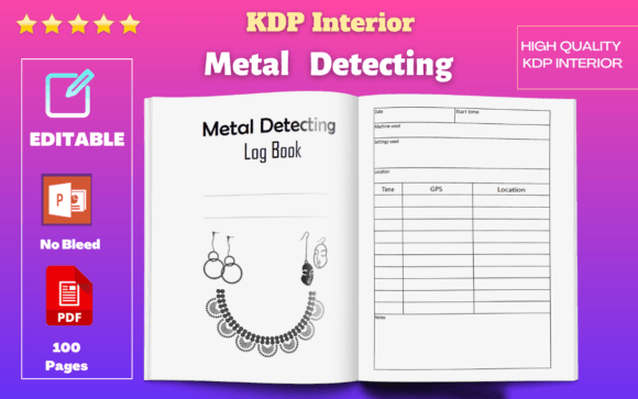 Metal Detecting Log Book: Your Organized KDP Interior