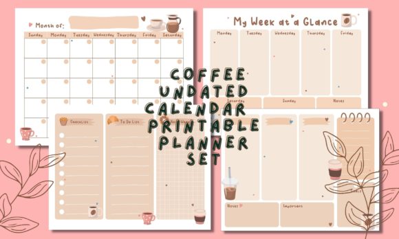 Plan Your Month with a Coffee Undated Calendar & Weekly Planner