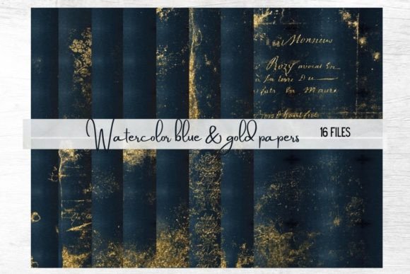 Watercolor Blue and Gold Papers: A Creative Toolkit for Modern Designers