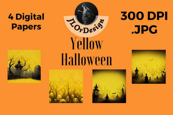 Why 4 Yellow Halloween Digital Papers Elevate Autumn Projects